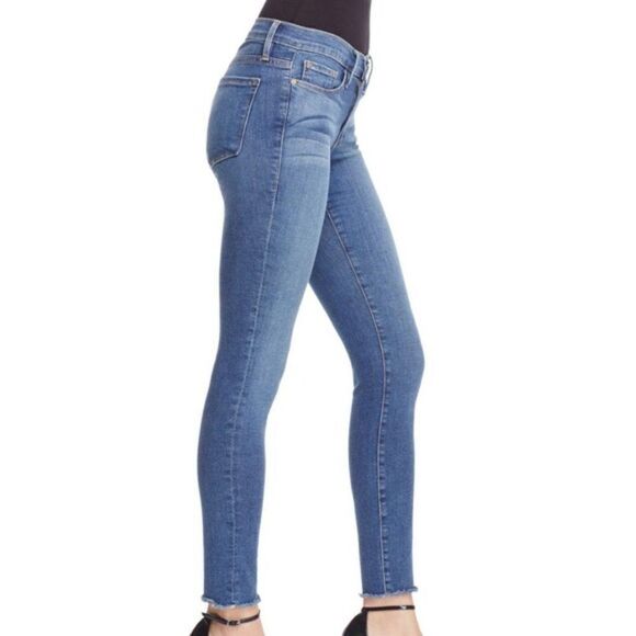 Frame Le Skinny De Jeanne Distressed raw Hemline Ankle Jeans [size 25] - Picture 1 of 13